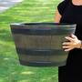 Wooden Barrel Effect Planter ? Medium