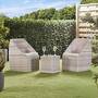 Garden Gear 3-Piece Stacking Rattan Bistro Set - Pale Grey