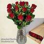 Letterbox Gift - Dozen Red Roses Bouquet