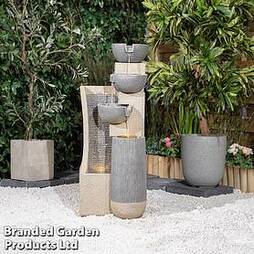 Serenity Cascading Four Bowl & Wall Water Feature