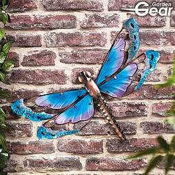 Garden Gear Metal and Glass Dragonfly Wall Art