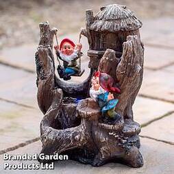 Serenity Gnome on a Swing Water Feature